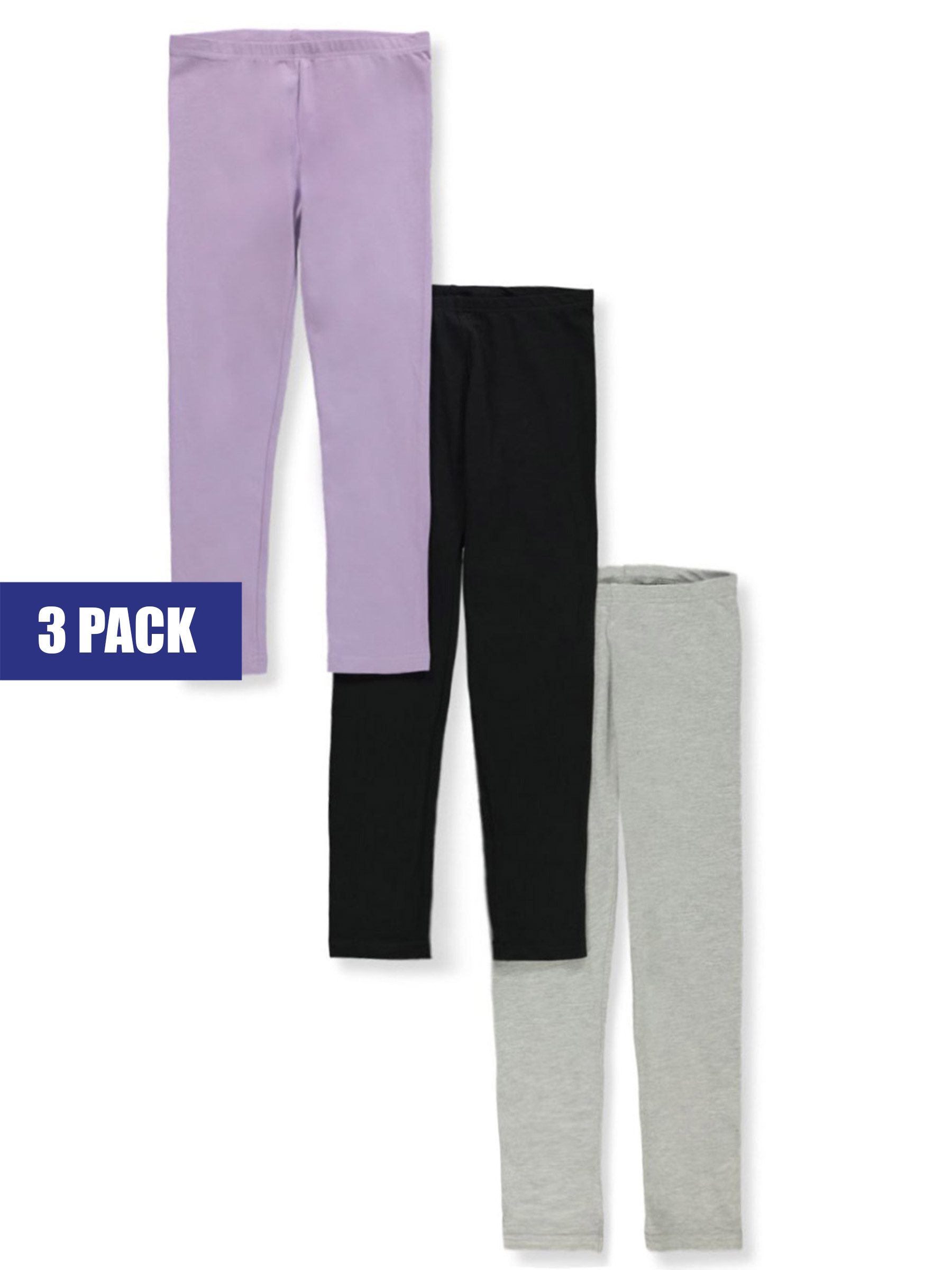Cookie's Girls' 3-Pack Leggings - black/gray/orchid, 3t (Toddler)